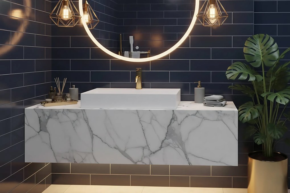 Rea Goya konglomerátové umývadlo, 60 x 37 cm, biela, REA-U8901