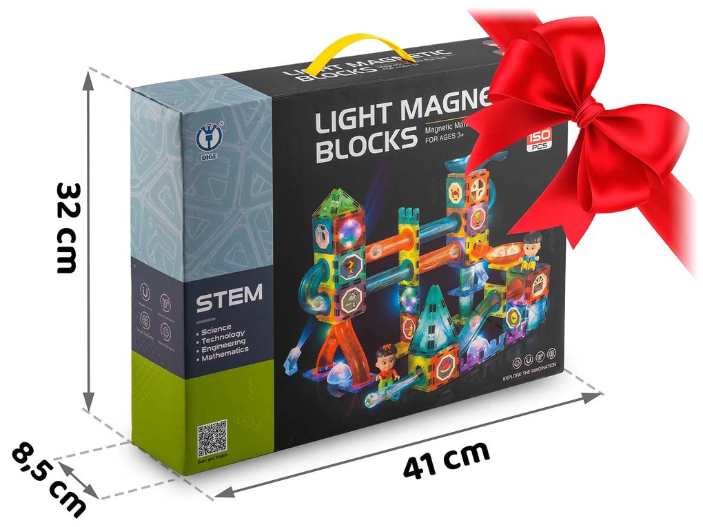 Svietiace vzdelávacie magnetické stavebnice 150 ks RK-782 Ricokids