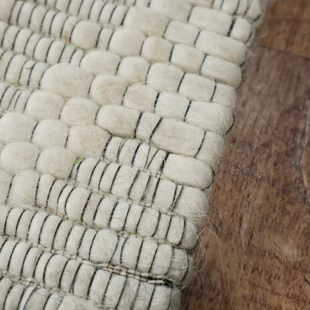 Kusový ručne tkaný koberec Woolen 5 White, 150x240, biela, obývacia izba, Asra
