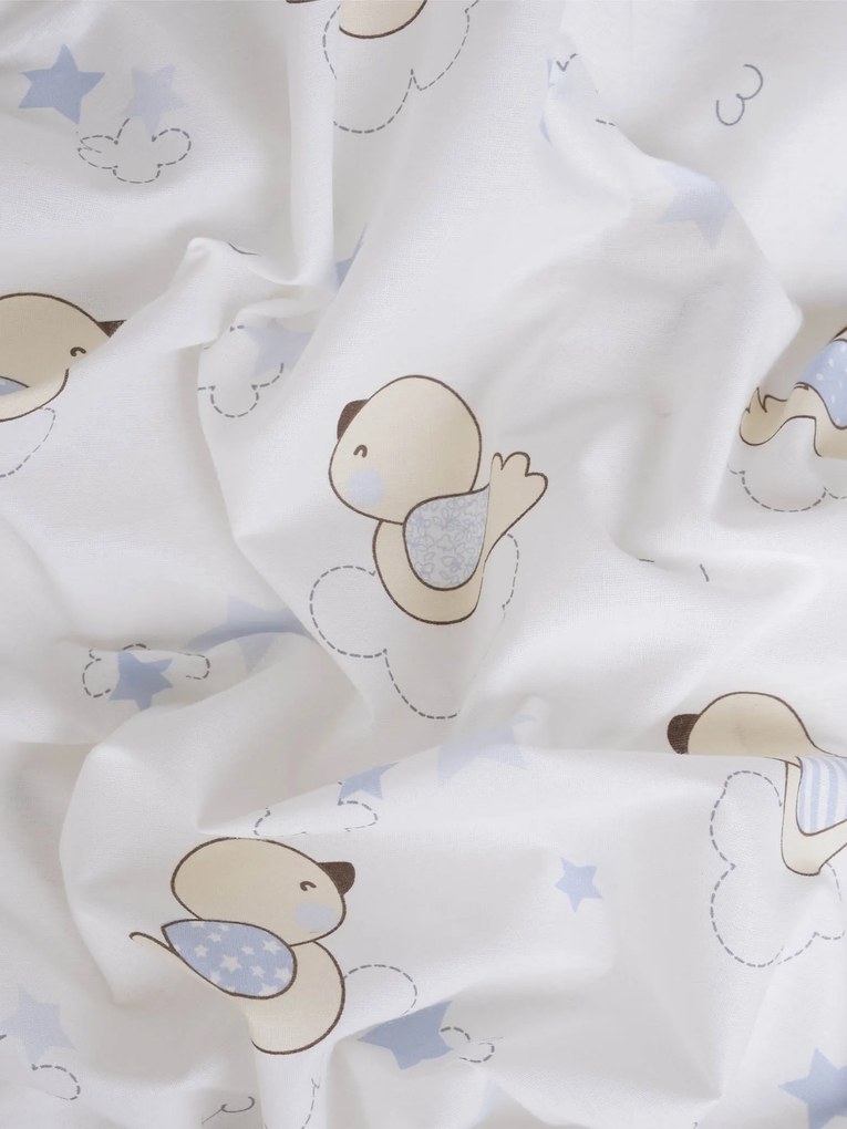 Bavlnená obliečka na vankúš Renforcé 40 × 60 cm - Vtáčiky modré