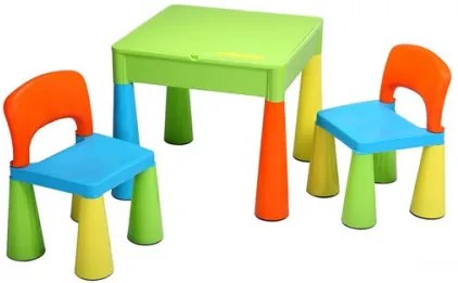 NEW Baby detská sada stolček a dve stoličky - multicolor