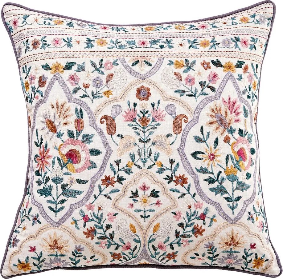 BOHEMIAN Vankúš orientálny vzor 50 x 50 cm - biela