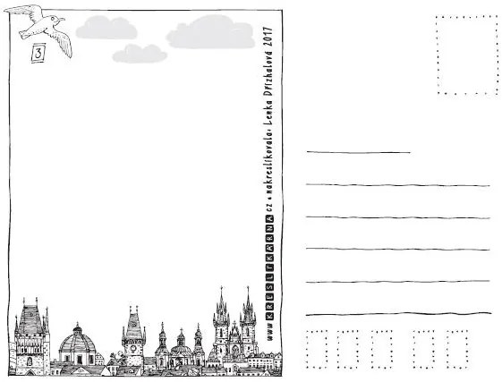 Skladacie pohľadnice- panoráma Prahy
