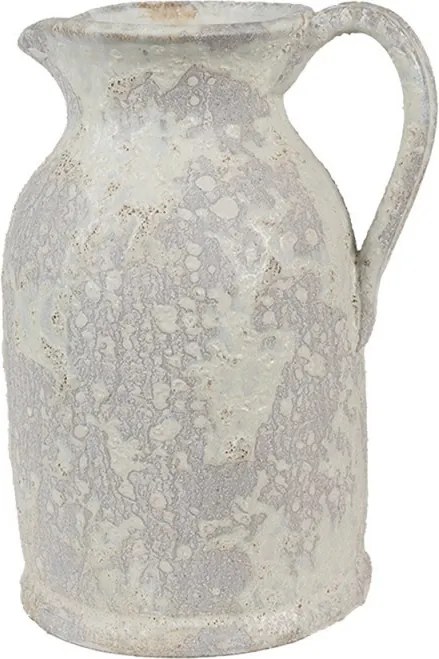 Dekoratívny béžový antik terakotový džbán - 16*13*21 cm