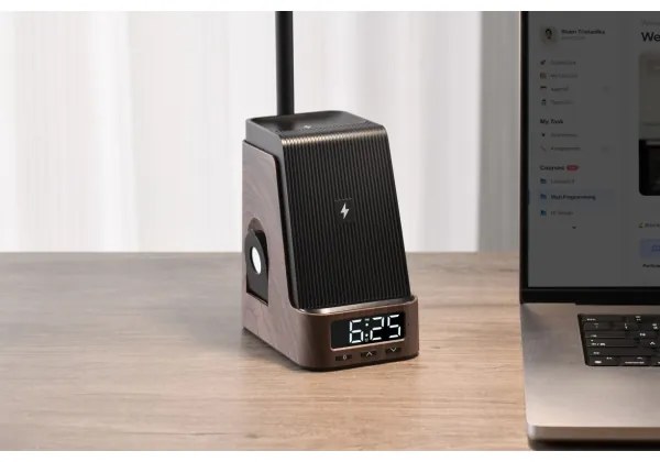 Immax 08999L - LED+CCT stmievateľná stolná lampa s bezdrôtovým nabíjaním QI IDEAL LED/8W/230V hnedá