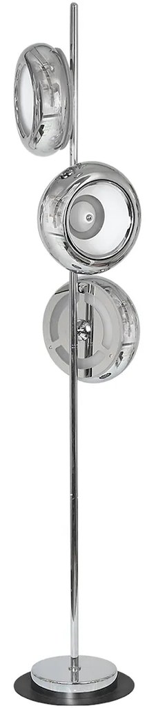 Stojacia lampa Mercurio, 3x chrómové kovové tienidlo, ch