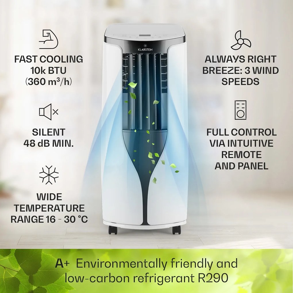 Klarstein New Breeze ECO, mobilná klimatizácia, 935 W, 10 000 BTU/2.9 kW, A+