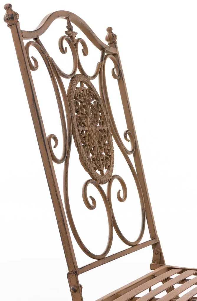 Súprava kovových stoličiek a stola Aldeano (SET 2+1) - Hnedá antik