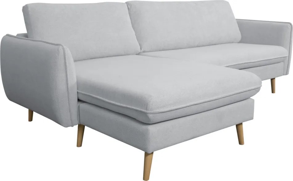 Rohová sedačka Salma svetlo šedá látka, univerzálna pravá/ľavá