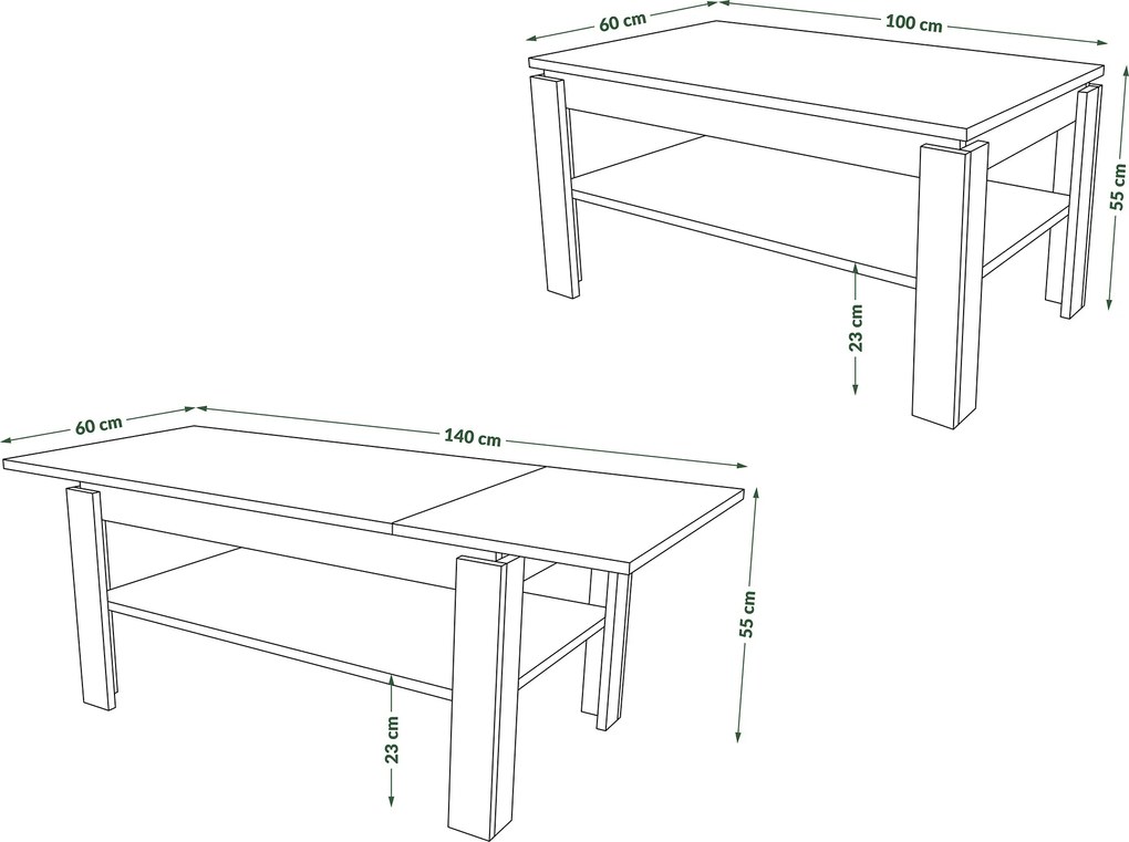 ASTI-R dub Oasis - moderný konferenčný stolík s rozkladacou doskou