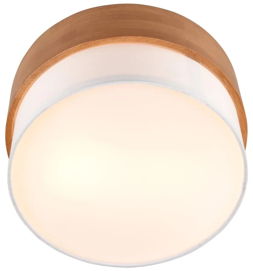 Stropné svietidlo v bielo-prírodnej farbe s textilným tienidlom Seasons – Trio