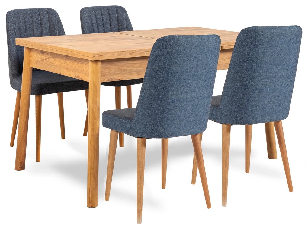 Jedálenský set Santiago dub/tmavomodrý