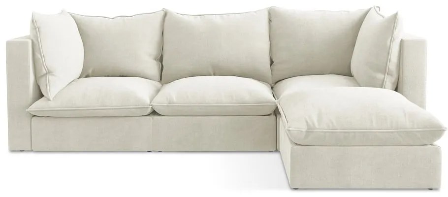 Béžová rohová pohovka (pravý roh/s leňoškou) Manao – Makamii