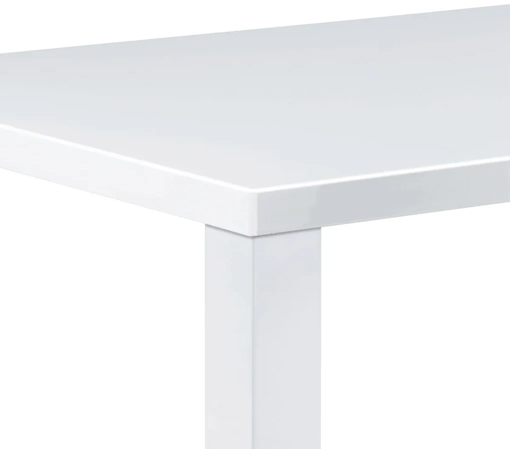 Autronic - jedálenský stôl 120x80x76cm, vysoký lesk biely - AT-3006 WT AKCE