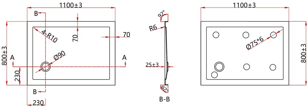 Erga Laos, obdĺžniková sprchová vanička 110x80x5cm, akrylát, biela lesklá, ERG-V06-ACR-8011S-WH-CR