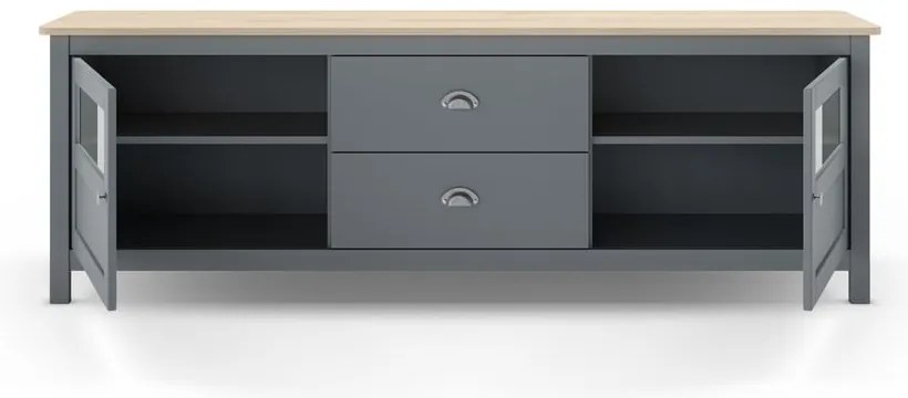 TV stolík sivozelený z borovicového dreva 180x59x40 cm Misti – Marckeric