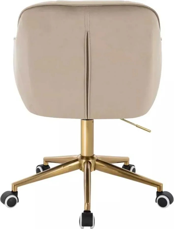 LuxuryForm DESIGN Stolička AVOLA VELUR na zlatej podstave s kolieskami - latte