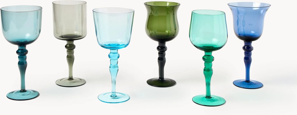 Ručne fúkané poháre na víno Diseguale, 6 ks