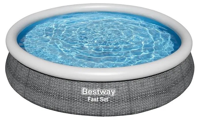 Bazén samonosný sivý rattan 3.66x0.76 m 57443