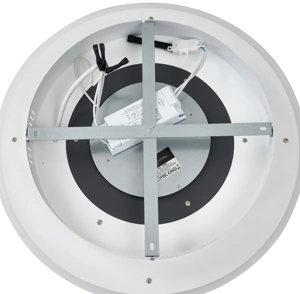 Dizajnové stropné svietidlo biele s tmavosivým okrúhlym vrátane LED stmievateľné - Taylor