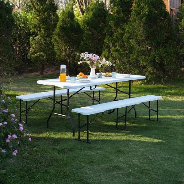 Skladacia lavica NILS Camp NC3404 biela