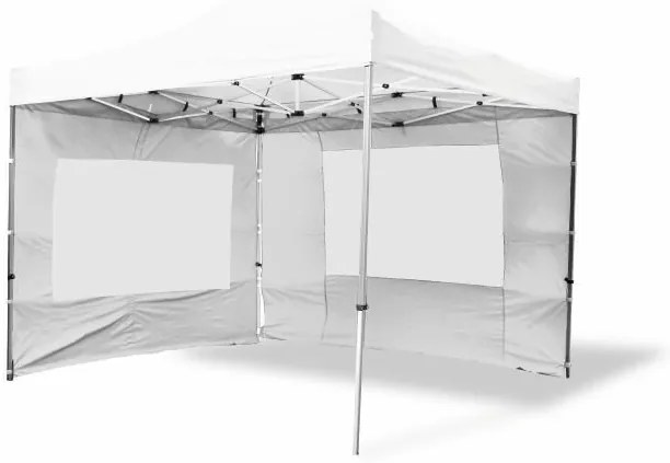 Garthen 2485 Záhradný párty stan nožnicový 3x3 m, biely + 4 bočné steny