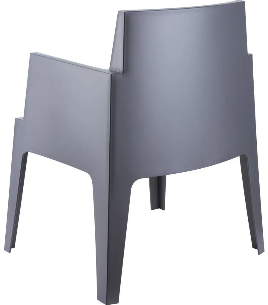 BOX záhradné kreslo s podrúčkami dark grey
