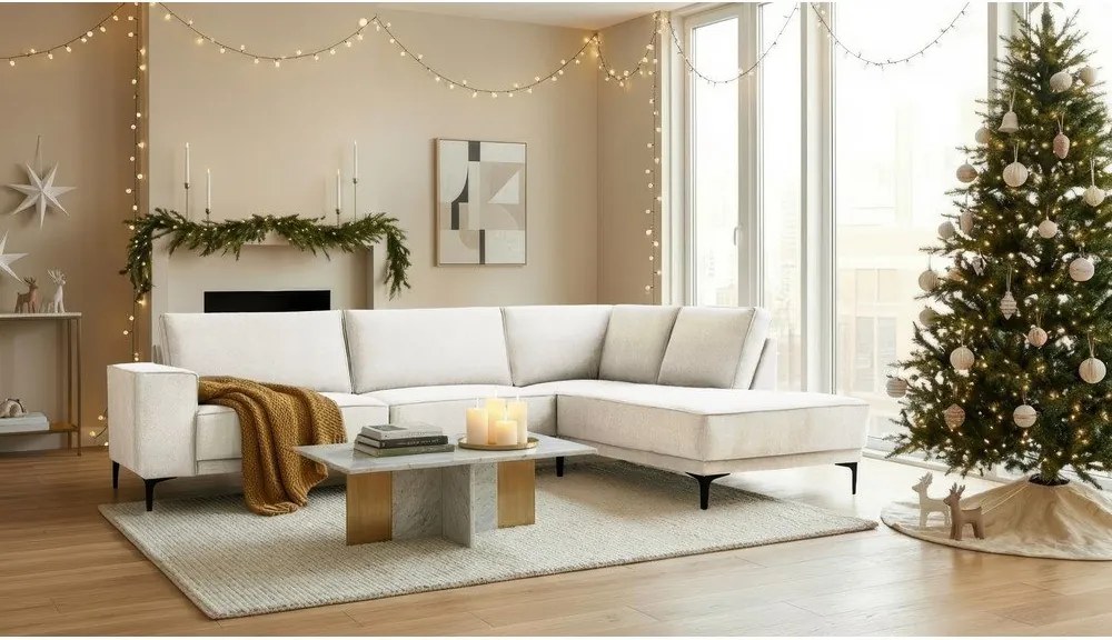 Krémová rohová pohovka (pravý roh) Copenhagen – Scandic