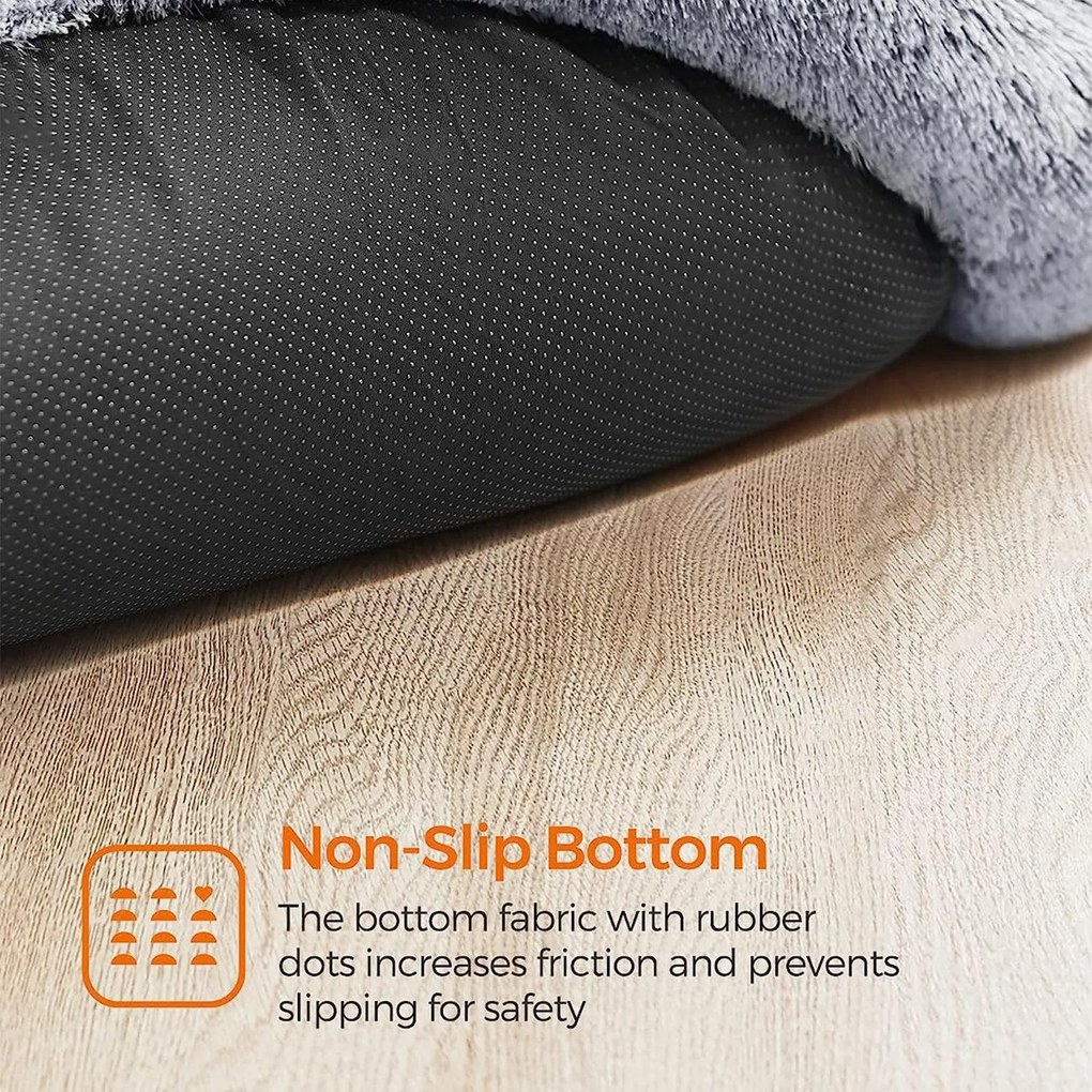 Pelech pre psa, pelech pre mačku, povrch mäkký plyš, 60 cm, sivý