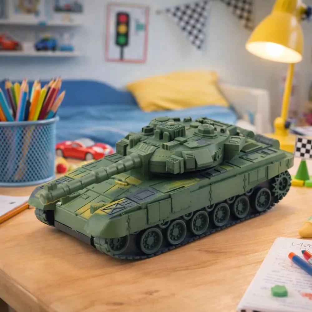 LEAN Toys T90 diaľkovo ovládaný RC vojenský tank Svetlá Zvuky Zelená 1:18