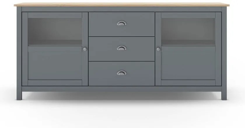 Komoda sivozelená z borovicového dreva 180x80x40 cm Misti – Marckeric