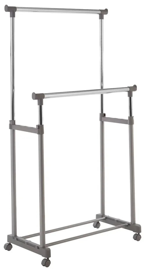Kovový teleskopický/pojazdný stojan na oblečenie v striebornej farbe – Premier Housewares