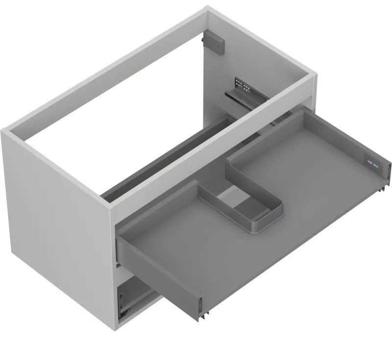 Mexen Box-A, závesná skrinka 80 cm, 2 zásuvky, matná sivá, 91AX0-0800-470-2-62