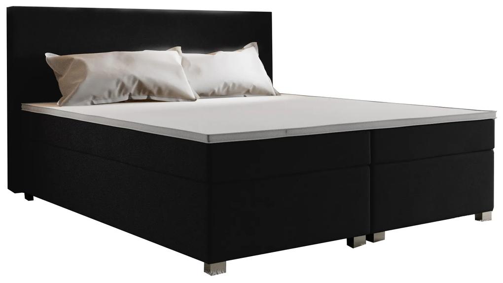 Manželská posteľ Boxspring 160 cm Simon (čierna) (s matracom, bez úložného priestoru). Vlastná spoľahlivá doprava až k Vám domov. 1047336