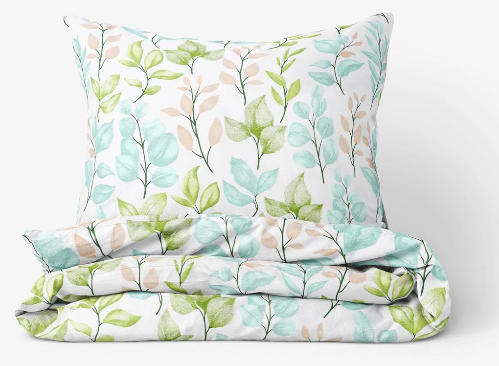 Bavlnené posteľné obliečky Deluxe - Maľované lístky