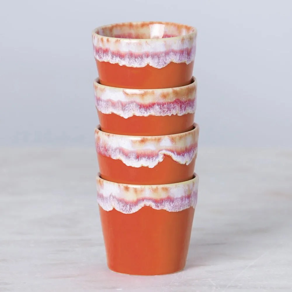 Bielo-oranžový kameninový hrnček na espresso Costa Nova, 200 ml