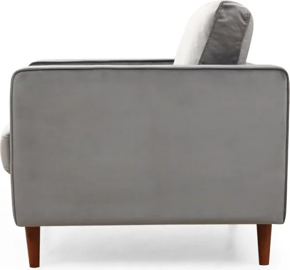 Křeslo Rome světle šedé/ořech