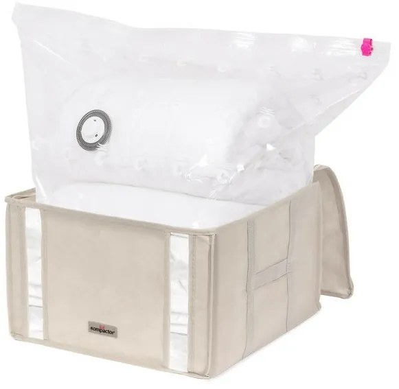 Úložný box s puzdrom Compactor Life, 125 l, béžová