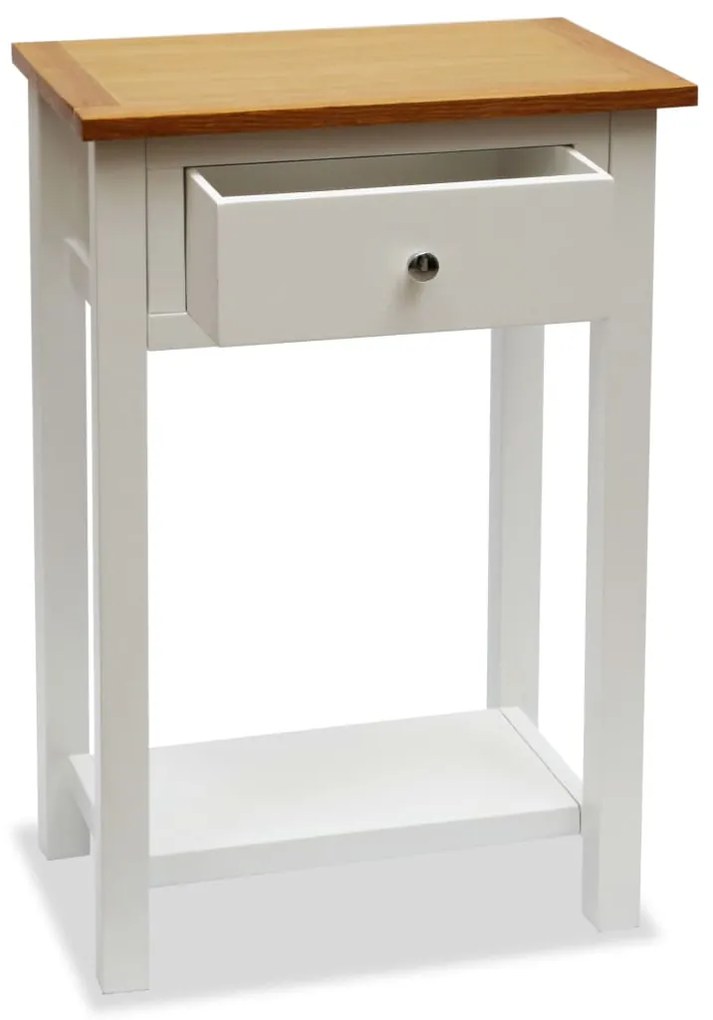 vidaXL Odkladací stolík 50x32x75 cm, dubový masív