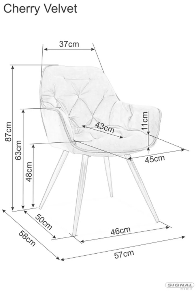 Jídelní křeslo Cherry Velvet - výber z 8 prevedení