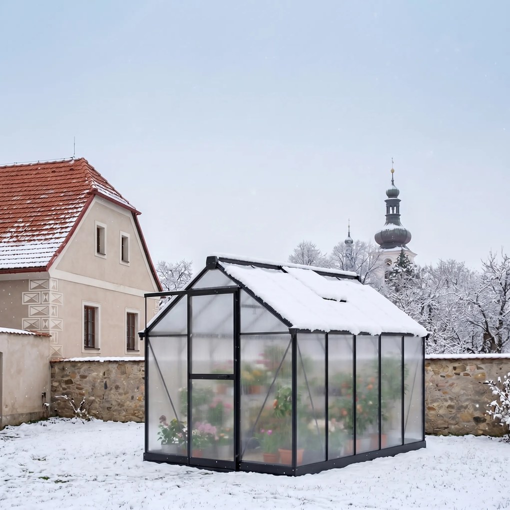 Skleník 210 x 183 x 304 cm, zosilnená konštrukcia, polykarbonát 6 mm