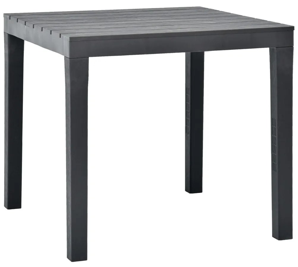 vidaXL Záhradný stôl, antracitový 78x78x72 cm, plast