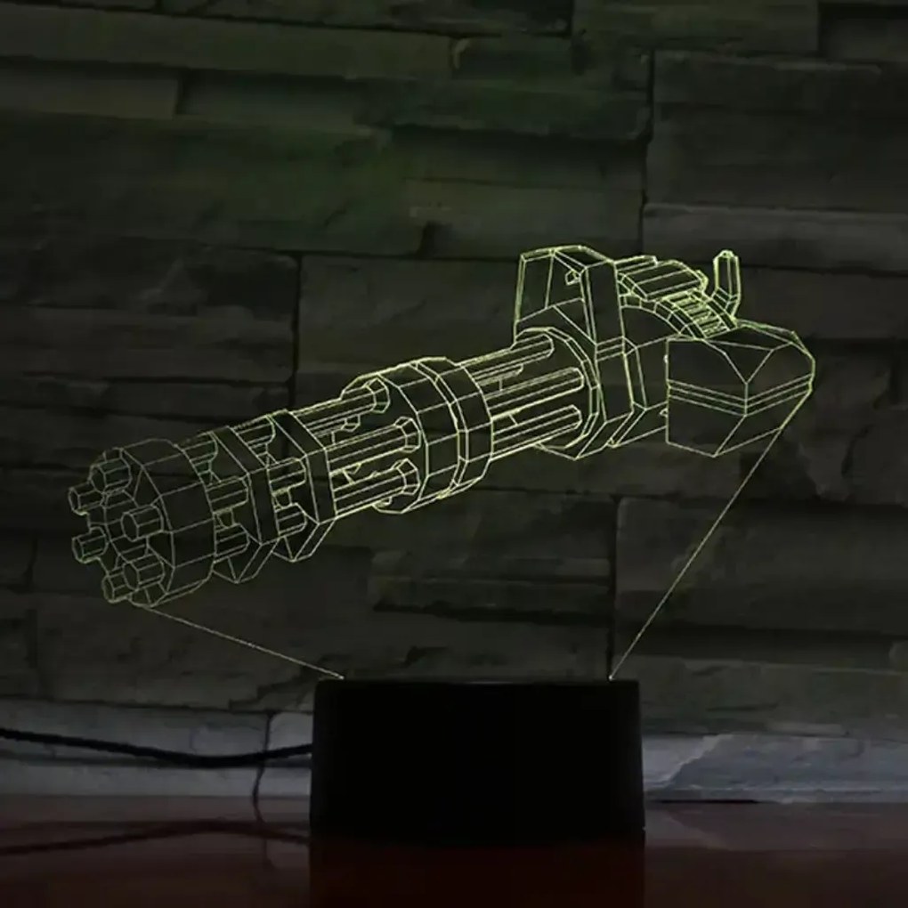 3Dmix 3D-MTV077 - Motív pre 3D LED nočnú lampu - Minigun