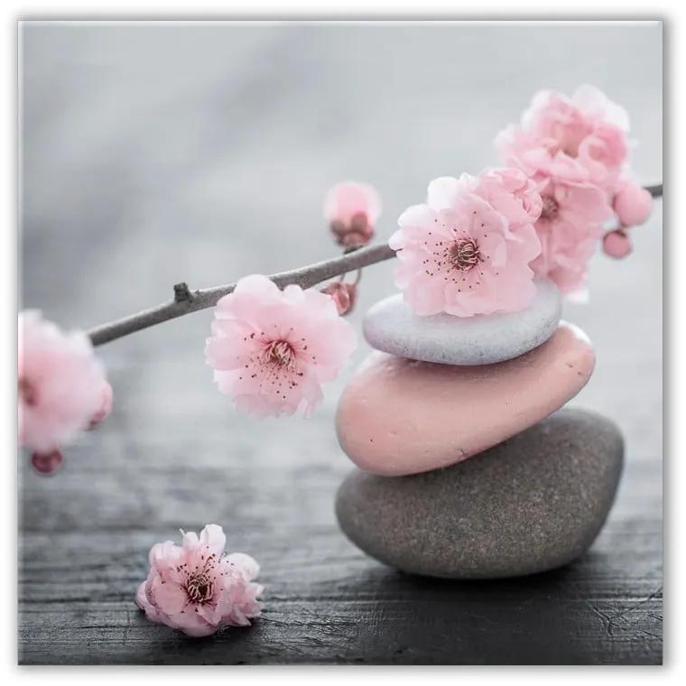 Obraz Styler Glasspik Spa &amp; Zen Pink Stone, 30 × 30 cm