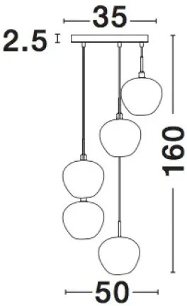 Luxusný luster Cedro 50 tmavo sivé