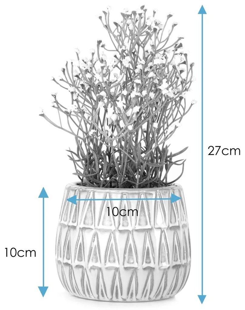 Umelá kvetina v keramickom obale BABI biela