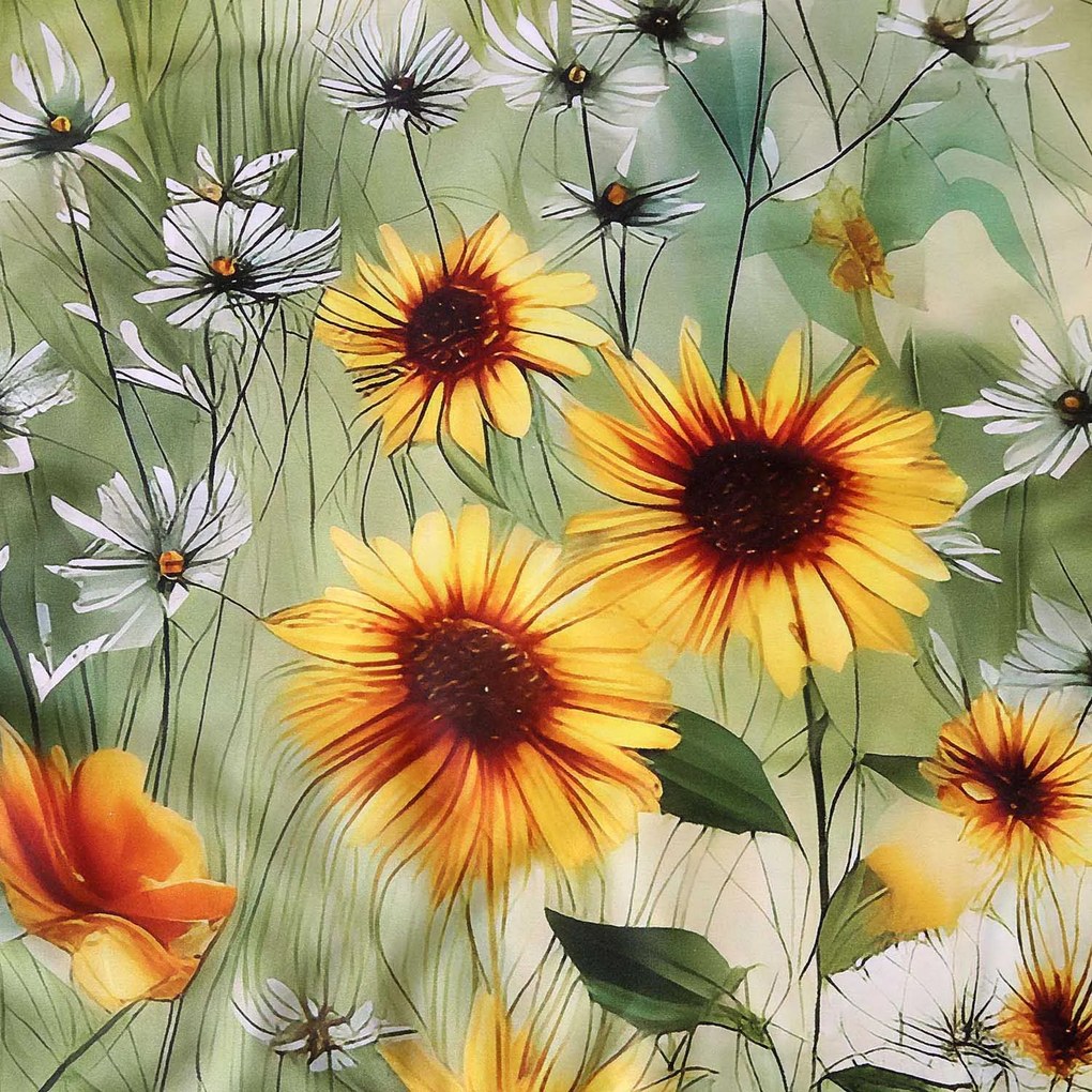 SATÉNOVÉ OBLIEČKY SATYNLOVE PREMIUM 180X200 CM, 2KS 70X80 CM KVETY