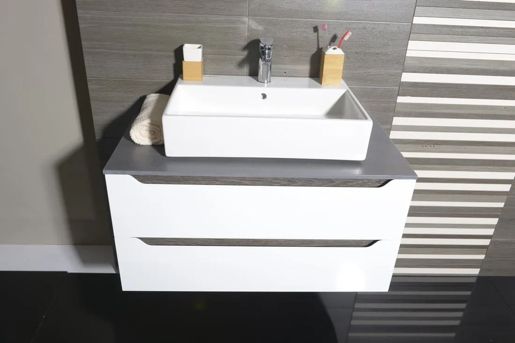 Sapho Sapho, WAVE umývadlová skrinka 89,7x45x47,8cm, biela,ľavá (WA092L), WA092-3030