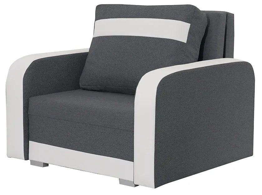 Kreslo KONRAD s funkciou spania Tmavošedá/biela