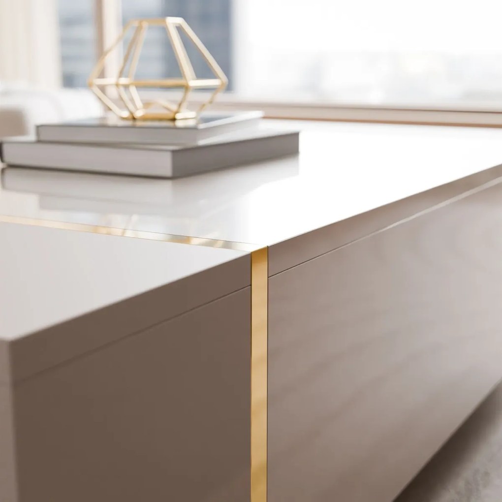 KONFERENČNÝ STOLÍK SANTINO KAŠMÍR VYSOKÝ LESK / ZLATÝ